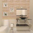 Gabinete De Vidro 70cm Iq Inox Com Cuba Retangular - Preto