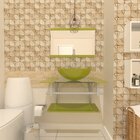 Gabinete De Vidro 80cm Ac Cuba Redonda Verde Oliva