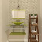 Gabinete De Vidro 80cm Ac Cuba Retangular Verde Oliva