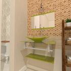 Gabinete De Vidro 80cm Ac Cuba Retangular Verde Oliva