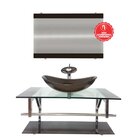 Gabinete De Vidro 80cm Inox Com Cuba Oval Marrom