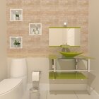 Gabinete De Vidro 80cm Inox Com Cuba Retangular Verde Oliva