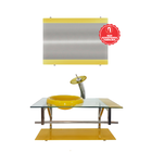 Gabinete De Vidro 80cm Iq Inox Com Cuba Chapéu Redonda - Amar