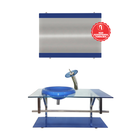 Gabinete De Vidro 80cm Iq Inox Com Cuba Chapéu Redonda - Azul