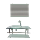 Gabinete De Vidro 80cm Iq Inox Com Cuba Chapéu Redonda - Bran