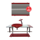 Gabinete De Vidro 80cm Iq Inox Com Cuba Chapéu Redonda - Verm