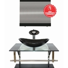 Gabinete De Vidro 80cm Iq Inox Com Cuba Oval - Preto