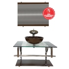 Gabinete De Vidro 80cm Iq Inox Com Cuba Redonda - Marrom