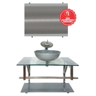 Gabinete De Vidro 80cm Iq Inox Com Cuba Redonda - Prata