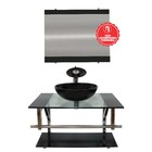 Gabinete De Vidro 80cm Iq Inox Com Cuba Redonda - Preto