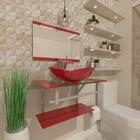 Gabinete De Vidro 90cm Ac Cuba Oval Vermelho Ferrari