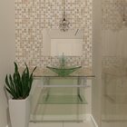 Gabinete De Vidro 90cm Ac Cuba Quadrada Incolor