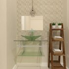 Gabinete De Vidro 90cm Ac Cuba Retangular Incolor