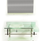 Gabinete De Vidro 90cm Curvado Duplo Inox Com Cuba Chapéu - B