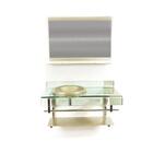 Gabinete De Vidro 90cm Curvado Duplo Inox Com Cuba Chapéu - C