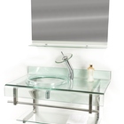 Gabinete De Vidro 90cm Curvado Duplo Inox Com Cuba Chapéu - I