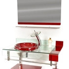 Gabinete De Vidro 90cm Curvado Duplo Inox Com Cuba Chapéu - V