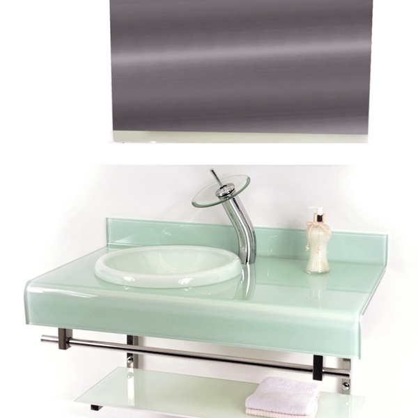 Gabinete De Vidro 90cm Full Curvado Duplo Inox Com Torneira C