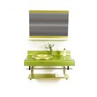 Gabinete De Vidro 90cm Full Curvado Duplo Inox Com Torneira C