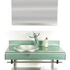 Gabinete De Vidro 90cm Full Curvado Duplo Inox Com Torneira C