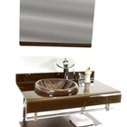 Gabinete De Vidro 90cm Full Curvado Duplo Inox - Marrom