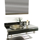 Gabinete De Vidro 90cm Full Curvado Duplo Inox - Ouro Envelhe