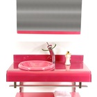 Gabinete De Vidro 90cm Full Curvado Duplo Inox - Rosa