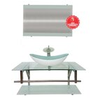 Gabinete De Vidro 90cm Inox Com Cuba Oval Branco