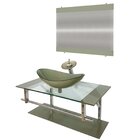 Gabinete De Vidro 90cm Inox Com Cuba Oval Champanhe