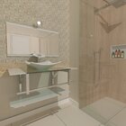 Gabinete De Vidro 90cm Iq Inox Com Cuba Quadrada - Branco