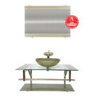 Gabinete De Vidro 90cm Iq Inox Com Cuba Redonda - Champanhe