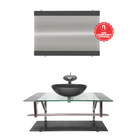 Gabinete De Vidro 90cm Iq Inox Com Cuba Redonda - Grafite