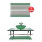 Gabinete De Vidro 90cm Iq Inox Com Cuba Redonda - Verde