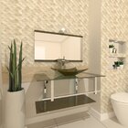 Gabinete De Vidro 90cm Iq Inox Com Cuba Retangular - Ouro Env