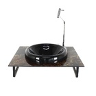 Gabinete De Vidro Banheiro 50cm Com Bancada Marmorizada Marmo