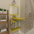 Gabinete De Vidro Com Cuba Quadrada + Torneira Ibiza Amarelo