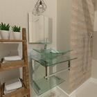 Gabinete De Vidro Com Cuba Quadrada + Torneira Ibiza Incolor