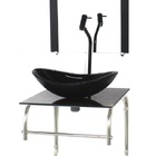 Gabinete De Vidro Cuba Oval 40cm Inox Marmore Imperador