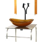 Gabinete De Vidro Cuba Oval 40cm Inox Marmore Marfim