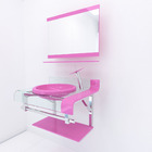 Gabinete de Vidro de 70 cm  Rosa