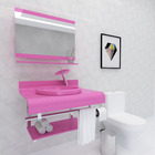 Gabinete de Vidro de 70 cm  Rosa Absoluto Deckol