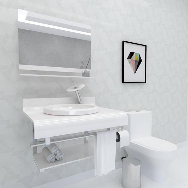 Gabinete de Vidro de 70 cm Branco Absoluto Deckol