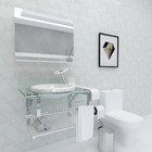 Gabinete de Vidro de 70 cm Branco com Torneira Cascata Branca