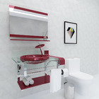 Gabinete de Vidro de 70 cm Vinho com Torneira Cascata Vinho