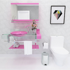 Gabinete de Vidro de 90 cm  Rosa