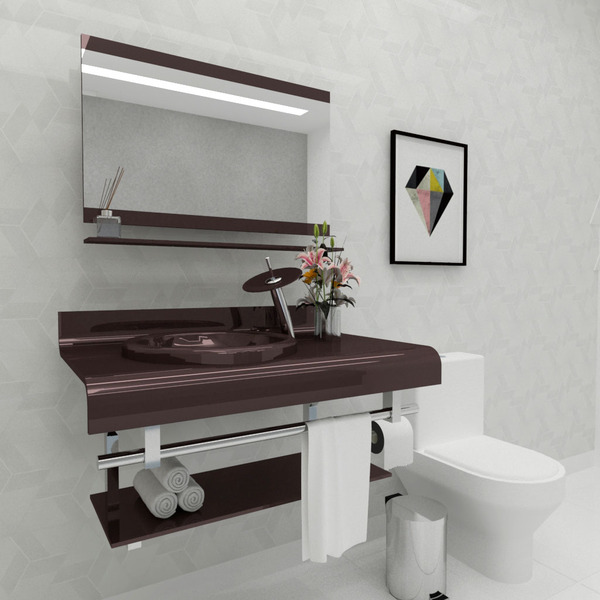 Gabinete de Vidro de 90 cm Marrom Absoluto Deckol