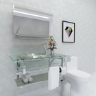 Gabinete de Vidro de 90 cm Prata