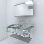 Gabinete de Vidro de 90 cm Prata