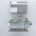 Gabinete de Vidro de 90 cm Prata