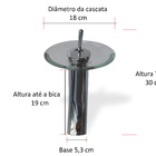 Gabinete de Vidro de 90 cm Vinho com Torneira Cascata Vinho